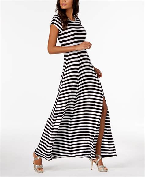 michael kors metallic stripe dress macys|Michael Kors evening gowns.